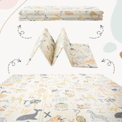 Covor pliabil de joacă termoizolant cu două fețe, 200 x 150 x 0.8 cm 01