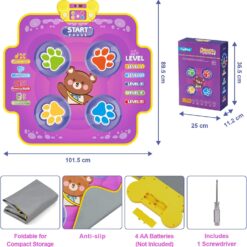 Covoras muzical interactiv pentru dans, Ursulet, 3 ani+ 01