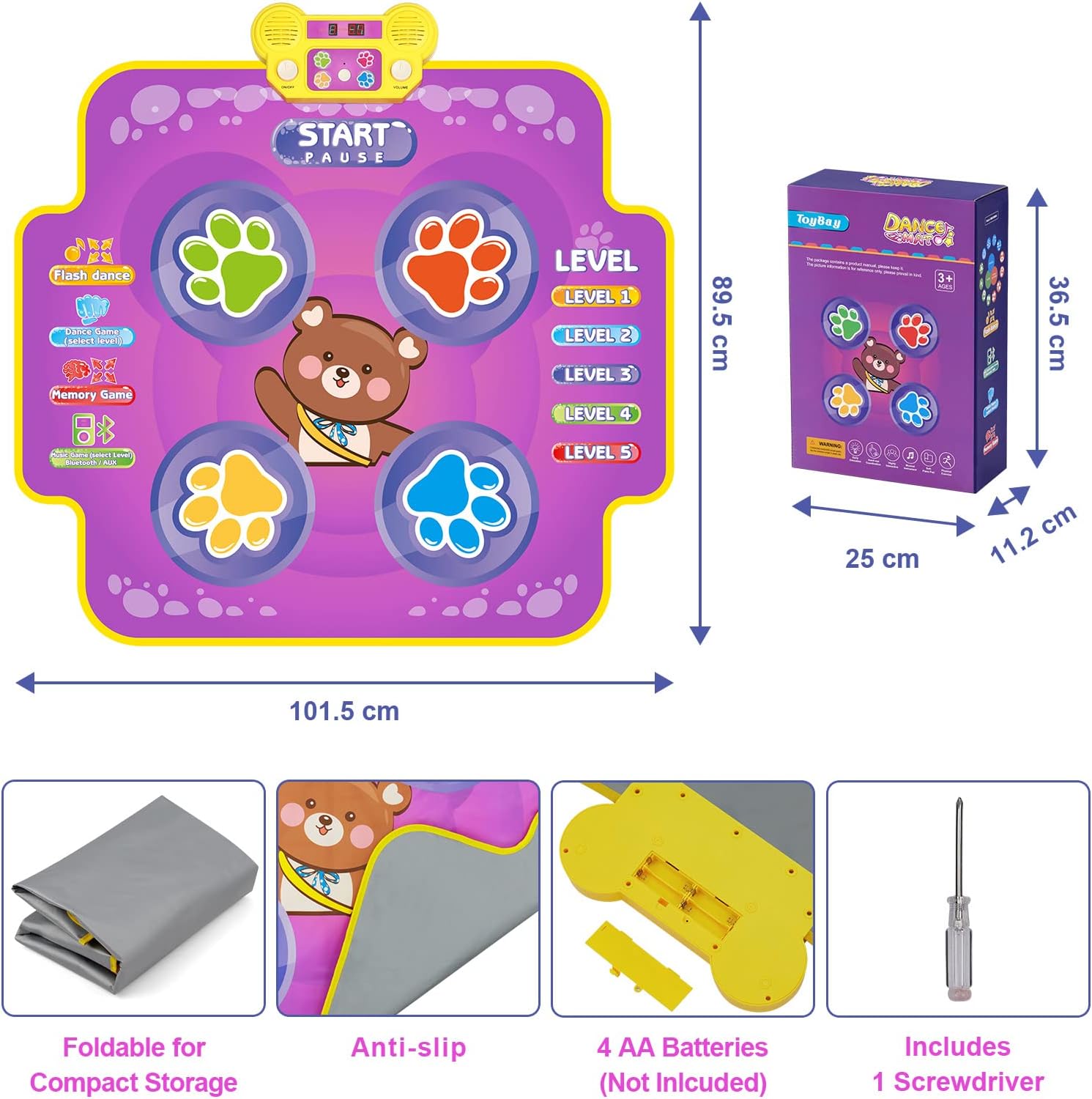 Covoras muzical interactiv pentru dans, Ursulet, 3 ani+ 01