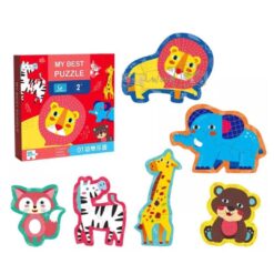 Set 6 puzzle-uri cu Animale salbatice, 2 ani+