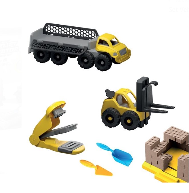 Joc creativ cu nisip kinetic, Vehicule de Constructie, 750 grame 01