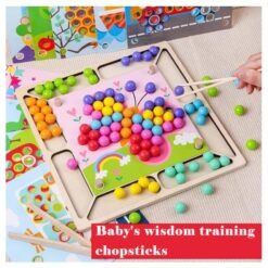 Joc de indemanare si asociere cu bile colorate tip Montessori, 3 ani+