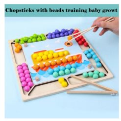 Joc de indemanare si asociere cu bile colorate tip Montessori, 3 ani+