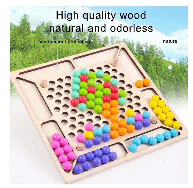 Joc de indemanare si asociere cu bile colorate tip Montessori, 3 ani+