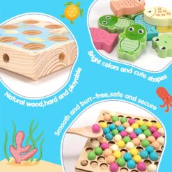 Joc de tip Montessori, Dexteritate si joc magnetic de pescuit, 3 ani 01