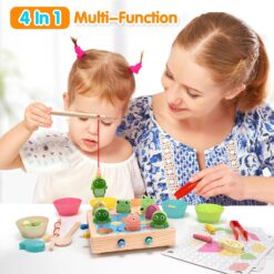 Joc de tip Montessori, Dexteritate si joc magnetic de pescuit, 3 ani 01