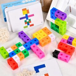 Joc educativ matematica, Set 60 de cuburi constructii, Magic Square, 3 ani