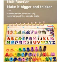 Joc logaritmic 3 in 1 activitati cu litere,cifre si asociere culori, 3 ani+