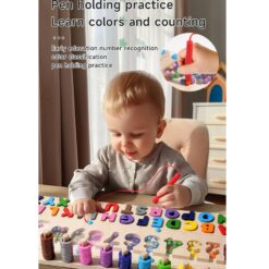 Joc logaritmic 3 in 1 activitati cu litere,cifre si asociere culori, 3 ani+