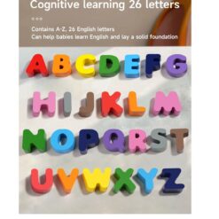 Joc logaritmic 3 in 1 activitati cu litere,cifre si asociere culori, 3 ani+