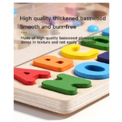 Joc logaritmic 3 in 1 activitati cu litere,cifre si asociere culori, 3 ani+