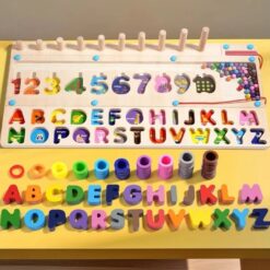 Joc logaritmic 3 in 1 activitati cu litere,cifre si asociere culori, 3 ani+