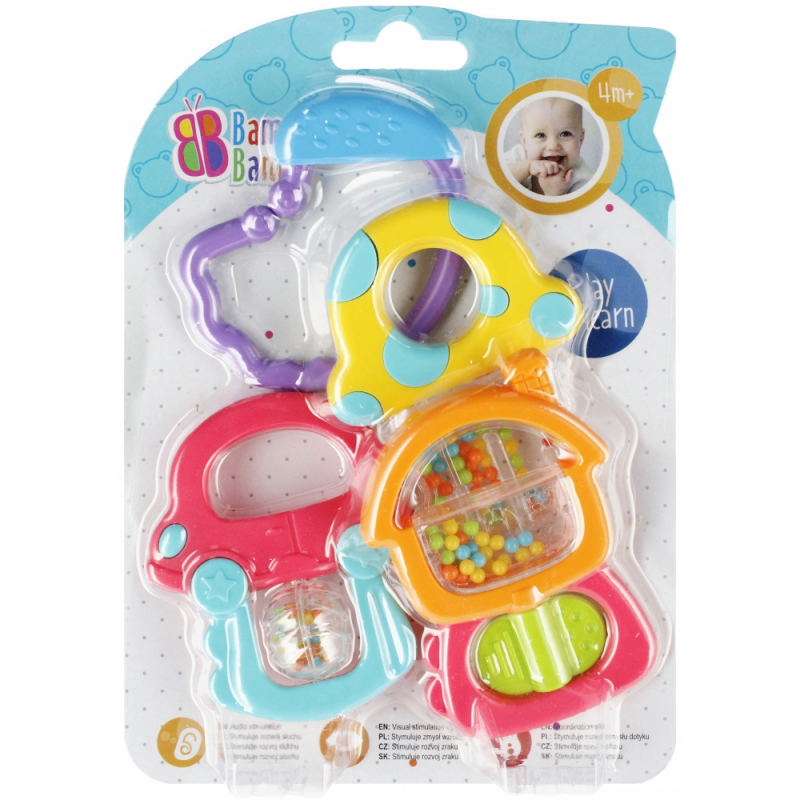 Jucarie bebe senzoriala si zornaitoare- set cu 4 forme