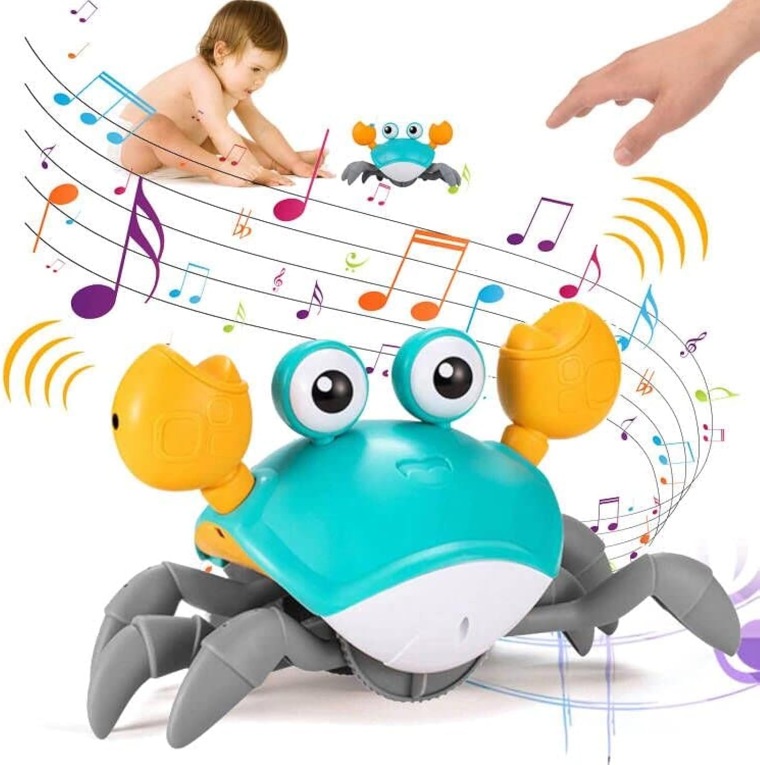 Jucarie interactiva bebelusi, Crab muzical 01