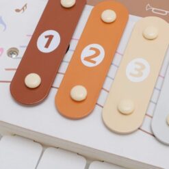 Jucărie muzicală multifuncțională din lemn, cu xilofon, tobă și pian, 18 luni+ 01