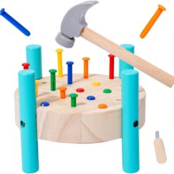 Mini Banc de lucru cu unelte si cuie, pentru copii, 3 ani 01