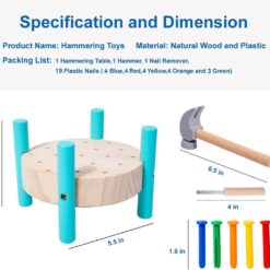 Mini Banc de lucru cu unelte si cuie, pentru copii, 3 ani 01
