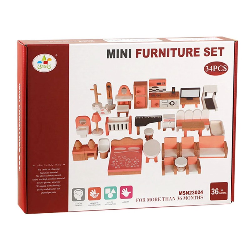 Set 36 piese mobilier casa de papusi, 3 ani 01