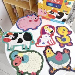 Set 6 puzzle-uri cu animale de la ferma, 2 ani+
