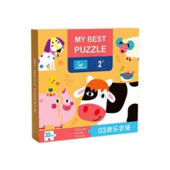 Set 6 puzzle-uri cu animale de la ferma, 2 ani+