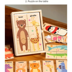 Set cu puzzle din 3 piese, Animale - 48 piese 001