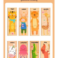 Set cu puzzle din 3 piese, Animale - 48 piese 001