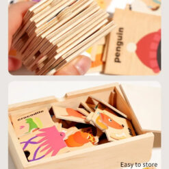 Set cu puzzle din 3 piese, Animale - 48 piese 001