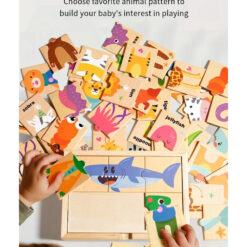 Set cu puzzle din 3 piese, Animale - 48 piese 001