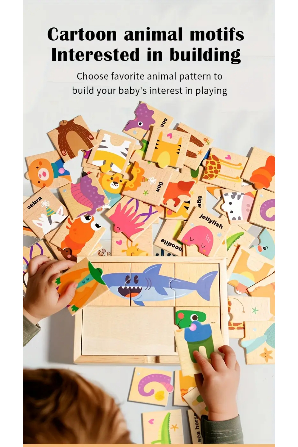 Set cu puzzle din 3 piese, Animale - 48 piese 001