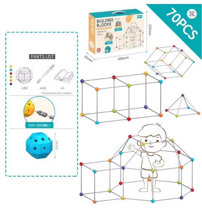 Set de constructie STEM, Constructii Modulare, 70 piese, 3 ANI+