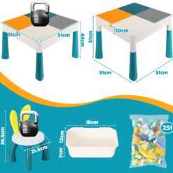 Set masa si 2 scaune, Masuta pentru activitati si lego 01