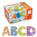 Set puzzle cu piese mari din lemn, 26 litere