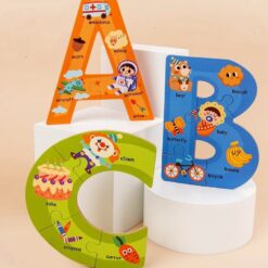 Set puzzle cu piese mari din lemn, 26 litere 01