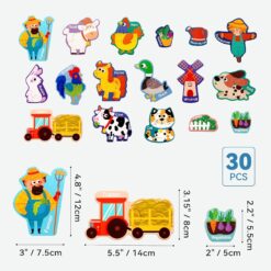 Set puzzle magnetic, Animale de la ferma - 30 piese, 3 ani+