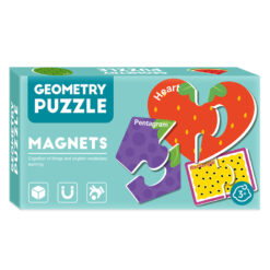 Set puzzle magnetic, Forme geometrice si fructe - 30 piese, 3 ani+