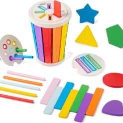 Sortator de forme geometrice si culori tip pahar, 1 an+