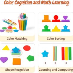 Sortator de forme geometrice si culori tip pahar, 1 an+