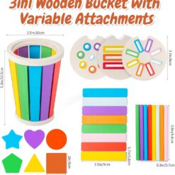 Sortator de forme geometrice si culori tip pahar, 1 an+