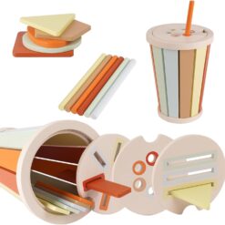 Sortator de forme geometrice si culori tip pahar, Pastel, 1 an+ 01