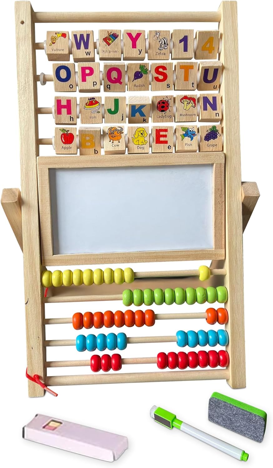 Tabla Multifunctionala de scris si desenat cu abac si alfabet