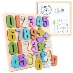 Tablita de scris magnetica si puzzle incastru, Cifre si operatiuni matematice