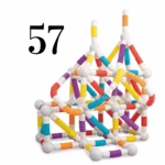 Set de constructie 3D, magnetic, flexibil, 57 piese, 3 ani+