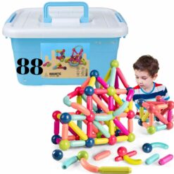 Set de constructie 3D, magnetic, 88 magneti, 3 ani