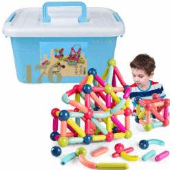 Set de constructie 3D, magnetic, 176 magneti, 3 ani