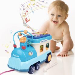 Jucarie interactiva cu sunete, Trenulet albastru, 18 luni+