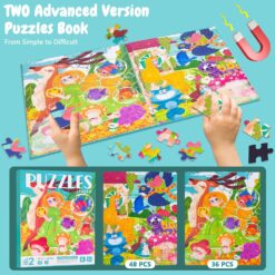 Set 2 Puzzle-uri magnetice din lemn, Printesa elfilor, 3 ani+