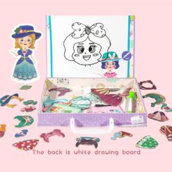 Carte magnetica, puzzle magnetic - Imbraca fetita, 3 ani