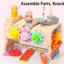 Banc de lucru din lemn, trusa portabila scule, 3 ani 01