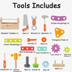 Banc de lucru din lemn, trusa portabila scule, 3 ani 01