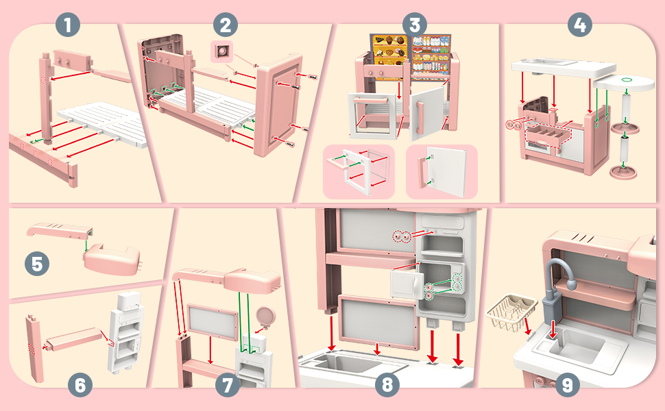 Bucatarie cu sunete, lumini si 44 accesorii, 98 cm, 3 ani+ 01